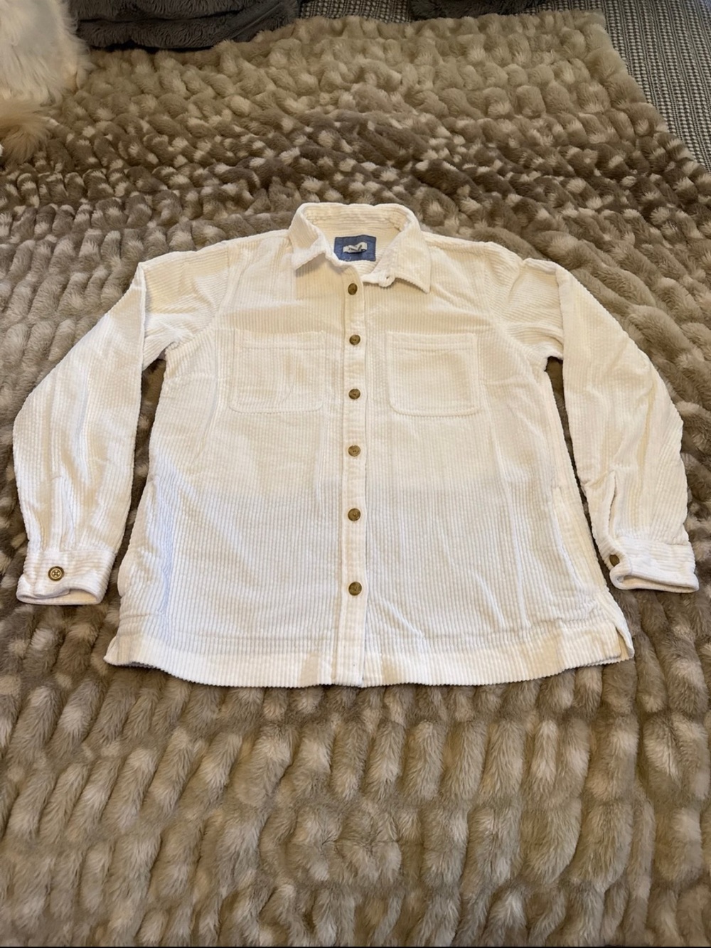 LL BEAN corduroy button up jacket , ivory women size small
